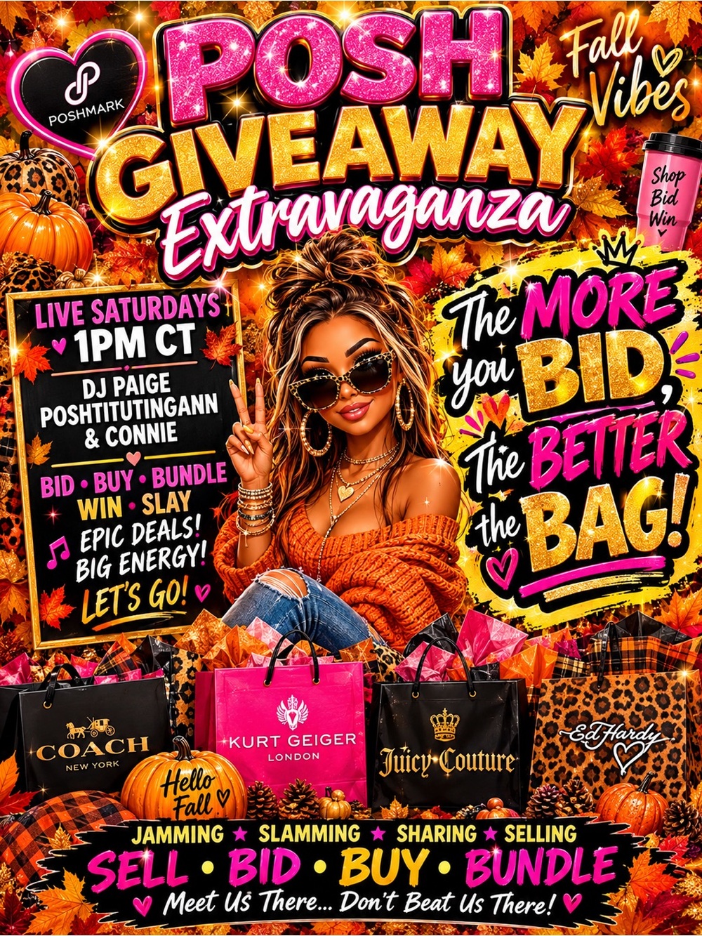 The MORE you BID,The BETTER the BAG!Thursday&Saturdays!Bags START at $15 only!!